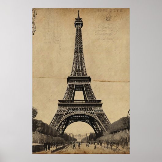 Moderner Pariser Eiffelturm Paris Französisch Vint Poster (Vorne)
