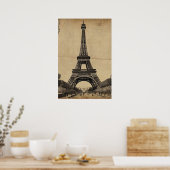 Moderner Pariser Eiffelturm Paris Französisch Vint Poster (Küche)