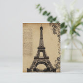 Moderner Pariser Eiffelturm Paris Französisch Vint Postkarte (Stehend Vorderseite)