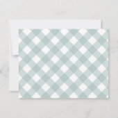 Moderner Pastel Aquamarin Green Gingham Karierter Mitteilungskarte (Rückseite)