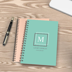 Moderner Pastel Blue Monogram Personalisierter Pla Planer