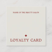 Moderner Pastel Dark Red Bold Salon Treuekarte (Vorderseite)