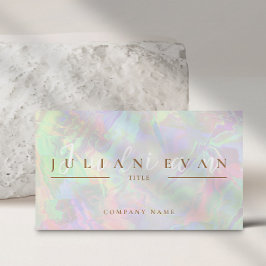 Moderner Pastel Glitzer Holografischer Aura Beauty Visitenkarte