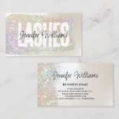 Moderner Pastel Glitzer Pinsel Elegante Script Las Visitenkarte (Vorne/Hinten)