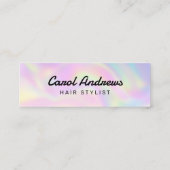 Moderner Pastel Holographic Hair Salon Mini Visitenkarte (Rückseite)