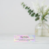 Moderner Pastel Holographic Hair Salon Mini Visitenkarte (Stehend Vorderseite)