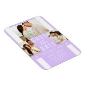 Moderner Pastel Lavender Save the Date 3 Foto Magnet (Rechte Seite)