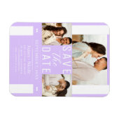 Moderner Pastel Lavender Save the Date 3 Foto Magnet (Horizontal)