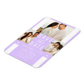 Moderner Pastel Lavender Save the Date 3 Foto Magnet (Linke Seite)