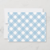 Moderner Pastel Light Blue Gingham Karierter Karo Mitteilungskarte (Rückseite)