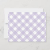 Moderner Pastel Lila Violet Gingham Karierter Karo Mitteilungskarte (Rückseite)