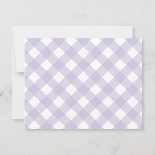 Moderner Pastel Lila Violet Gingham Karierter Karo Mitteilungskarte (Rückseite)