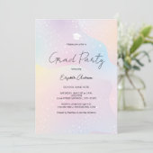 Moderner Pastel Rainbow Einfaches Script-Abschluss Einladung (Stehend Vorderseite)