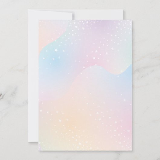 Moderner Pastel Rainbow Einfaches Script-Abschluss Einladung (Rückseite)