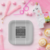 Moderner Pastelblock - Siver Gray - Hochzeit Pappteller (Party)