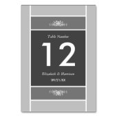 Moderner Pastelblock - Siver Gray - Hochzeit Tischnummer (Vorderseite)