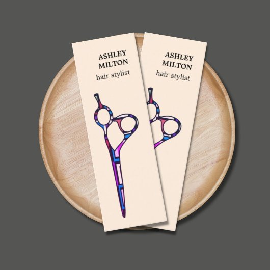 Moderner Pastelfarbener Friseur Mini Visitenkarte