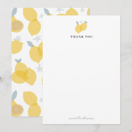 Moderner Pastell Citrus Lemons Muster Individuelle Dankeskarte