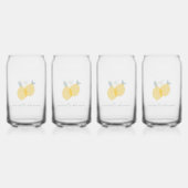 Moderner Pastell Citrus Lemons Muster Individuelle Dosenglas (Hinten)