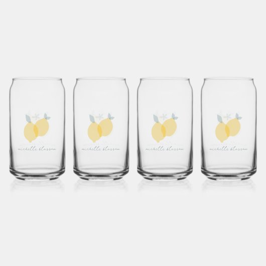 Moderner Pastell Citrus Lemons Muster Individuelle Dosenglas (Vorderseite)