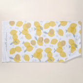 Moderner Pastell Citrus Lemons Muster Individuelle Strandtuch (Vorderseite)