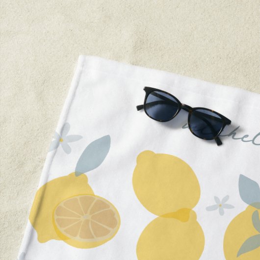 Moderner Pastell Citrus Lemons Muster Individuelle Strandtuch (Beispiel)
