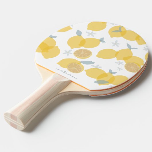 Moderner Pastell Citrus Lemons Muster Individuelle Tischtennis Schläger (Vorderseite)