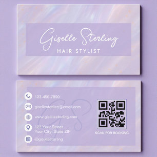 Moderner Pastell-Holografischer Friseur Visitenkarte