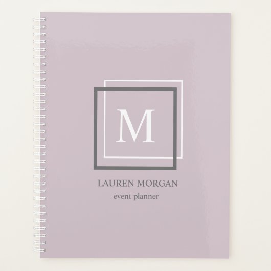 Moderner Pastell Monogram Lila Personalisierter Pl Planer (Vorderseite)