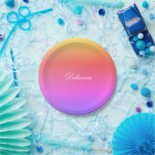 Moderner Pastell Rainbow Designer Runde Pappteller (Party)