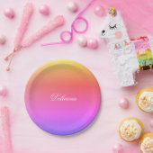 Moderner Pastell Rainbow Designer Runde Pappteller (Party)