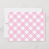 Moderner Pastell Roush Pink Gingham Karierter Karo Mitteilungskarte (Rückseite)