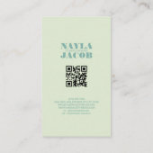 Moderner pastellblauer Prüfmuster QR-Code Visitenkarte (Rückseite)