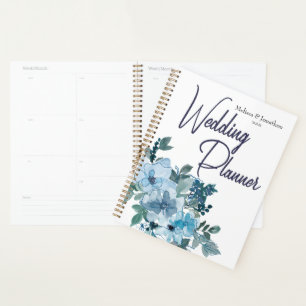 Moderner Pastellblauer Rose Blumenzellenplaner Planer