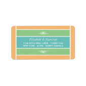 Moderner Pastellblock - Tropische Farben - Hochzei Adressaufkleber (Vorne)