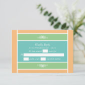 Moderner Pastellblock - Tropische Farben - Hochzei RSVP Karte (Stehend Vorderseite)