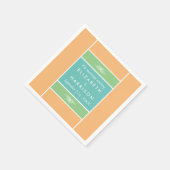 Moderner Pastellblock - Tropische Farben - Hochzei Serviette (Ecke)