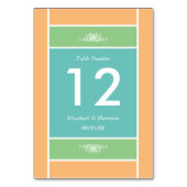 Moderner Pastellblock - Tropische Farben - Hochzei Tischnummer (Rückseite)