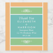 Moderner Pastellblock - Tropische Farben - Hochzei Weinetikett (Einzelnes Label)