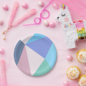 Moderner Pastellfarbdreieck Pappteller (Party)