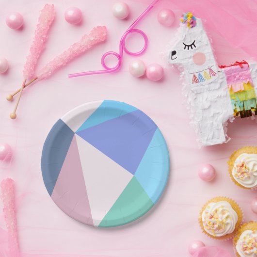 Moderner Pastellfarbdreieck Pappteller (Party)