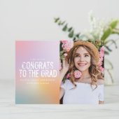 Moderner pastellfarbener Regenbogenrosa, mädchenha Einladung (Stehend Vorderseite)