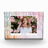 Moderner pastellfarbener Regenbogenrosa, mädchenha Fotoblock (Vorderseite)
