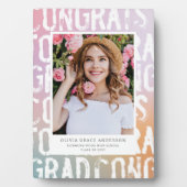 Moderner pastellfarbener Regenbogenrosa, mädchenha Fotoplatte (Vorderseite)