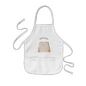 Moderner, pastellfarbener rosafarbener Bär mit Nam Kinderschürze (Vorne)