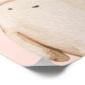 Moderner, pastellfarbener rosafarbener Bär mit Nam Poster (Ecke)