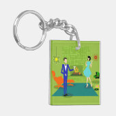 Moderner, pastellfarbener Schlüsselanhänger aus de (Vorderseite links)