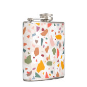 Moderner, pastellfarbener Terrazzo Muster Pass Flachmann (Rechts)