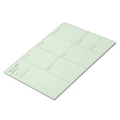 Moderner, pastellgrüner minimalistischer Wochenpla Notizblock (angewinkelt)
