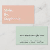 Moderner Pastellkorallenmalzblogger mit Chic Visitenkarte (Vorne/Hinten)